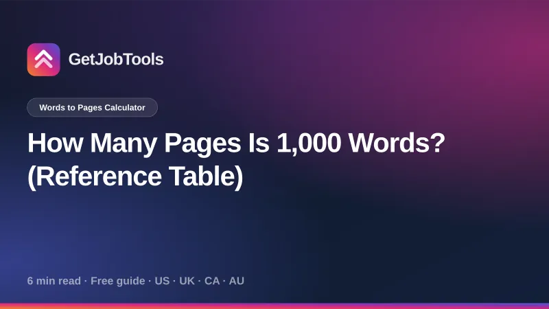 How Many Pages Is 1,000 Words? (Reference Table)
