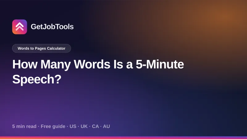 How Many Words Is a 5-Minute Speech?