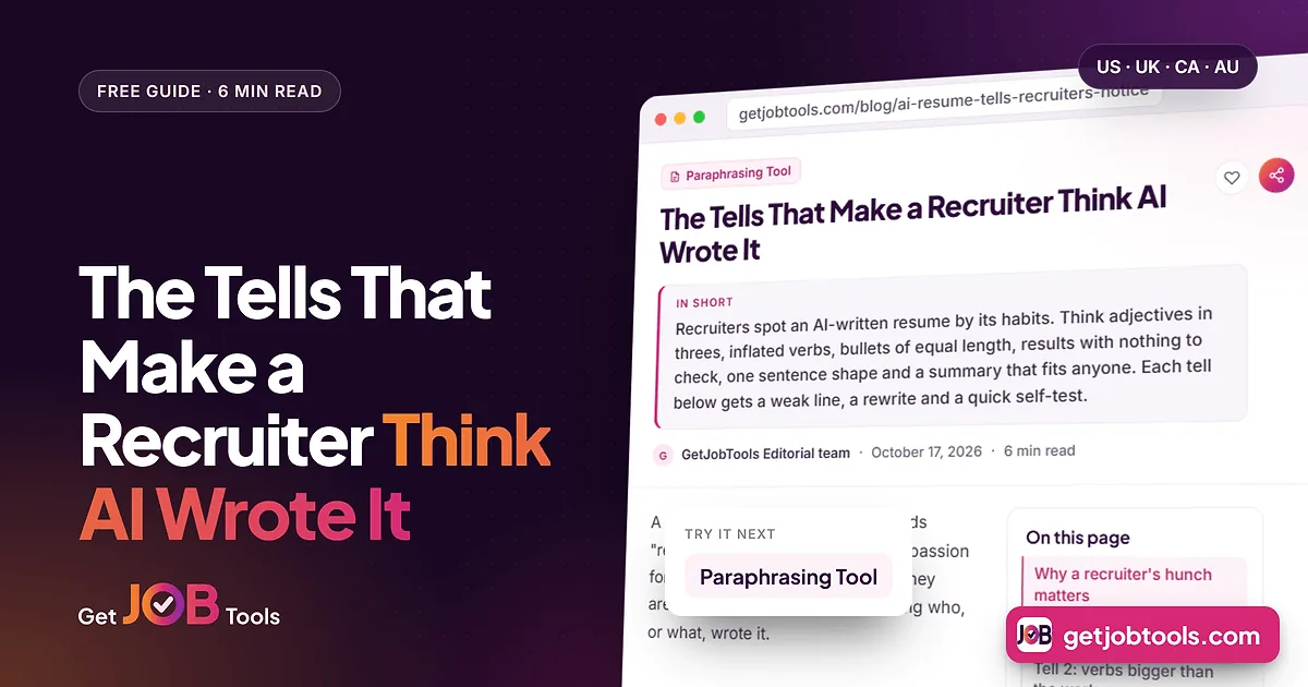 The Tells That Make a Recruiter Think AI Wrote It