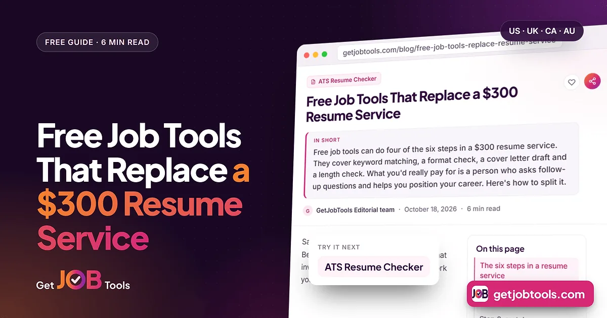 Free Job Tools That Replace a $300 Resume Service