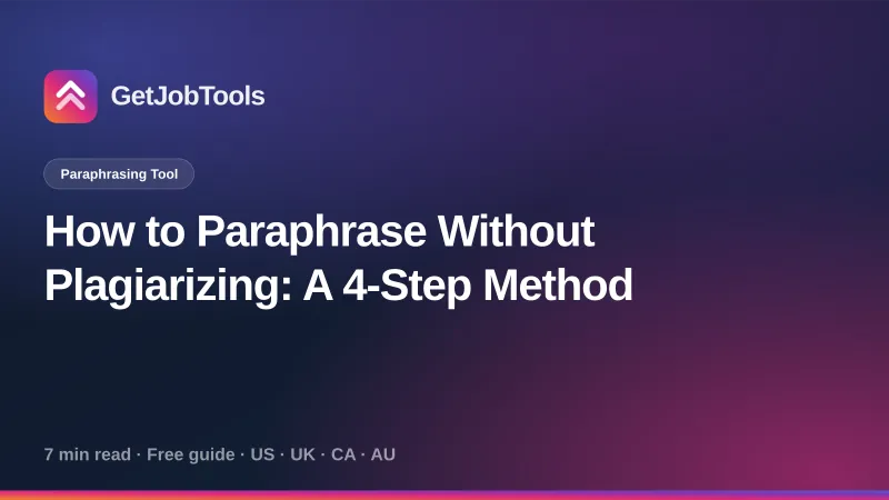 How to Paraphrase Without Plagiarizing: A 4-Step Method