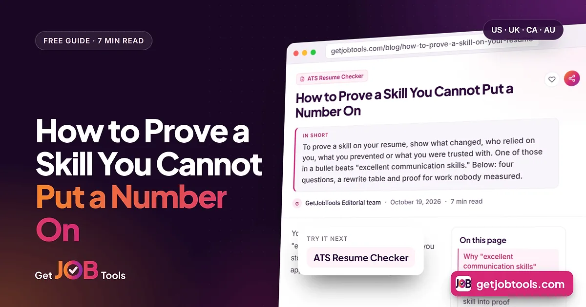 How to Prove a Skill You Cannot Put a Number On