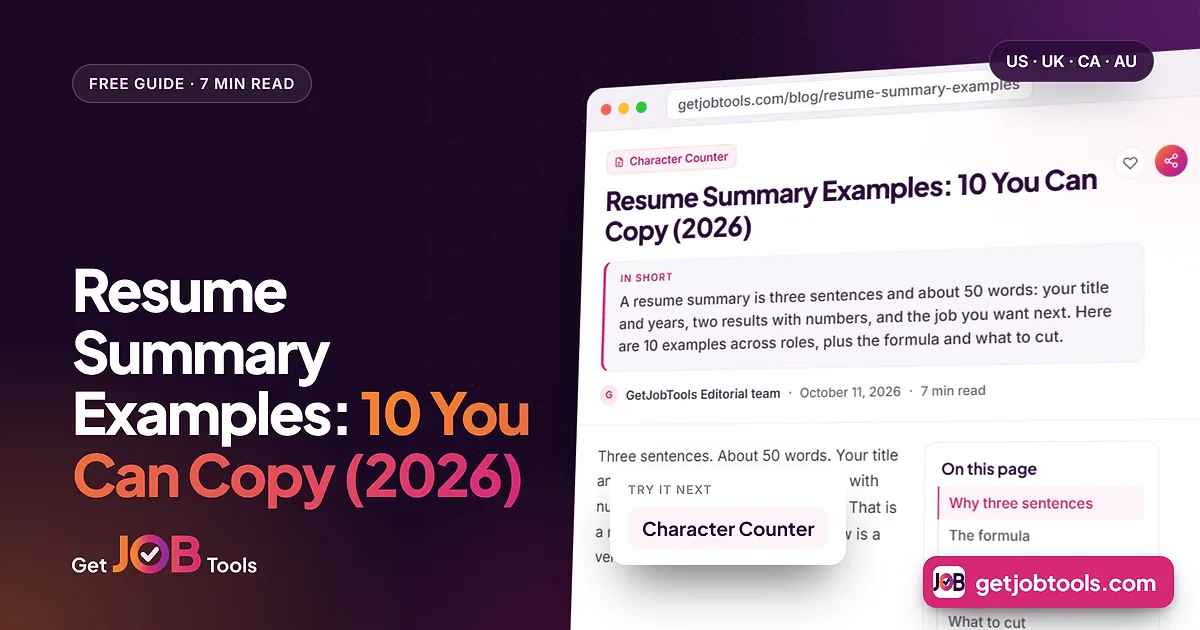Resume Summary Examples: 10 You Can Copy (2026)