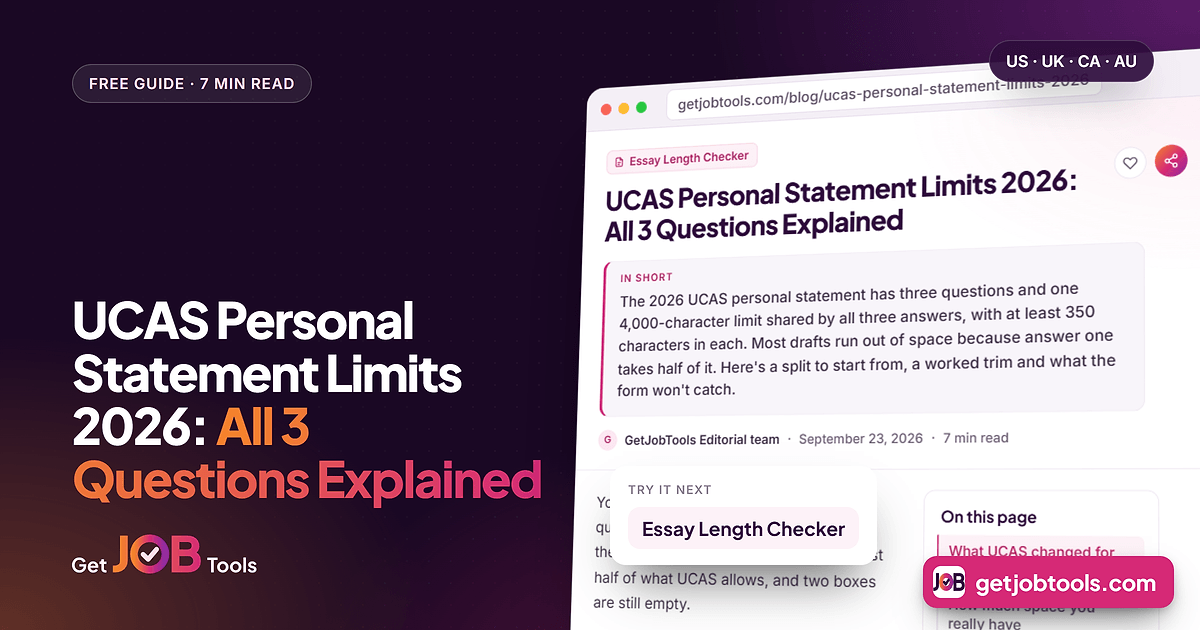 UCAS Personal Statement Word Limit 2026: 4,000 Characters
