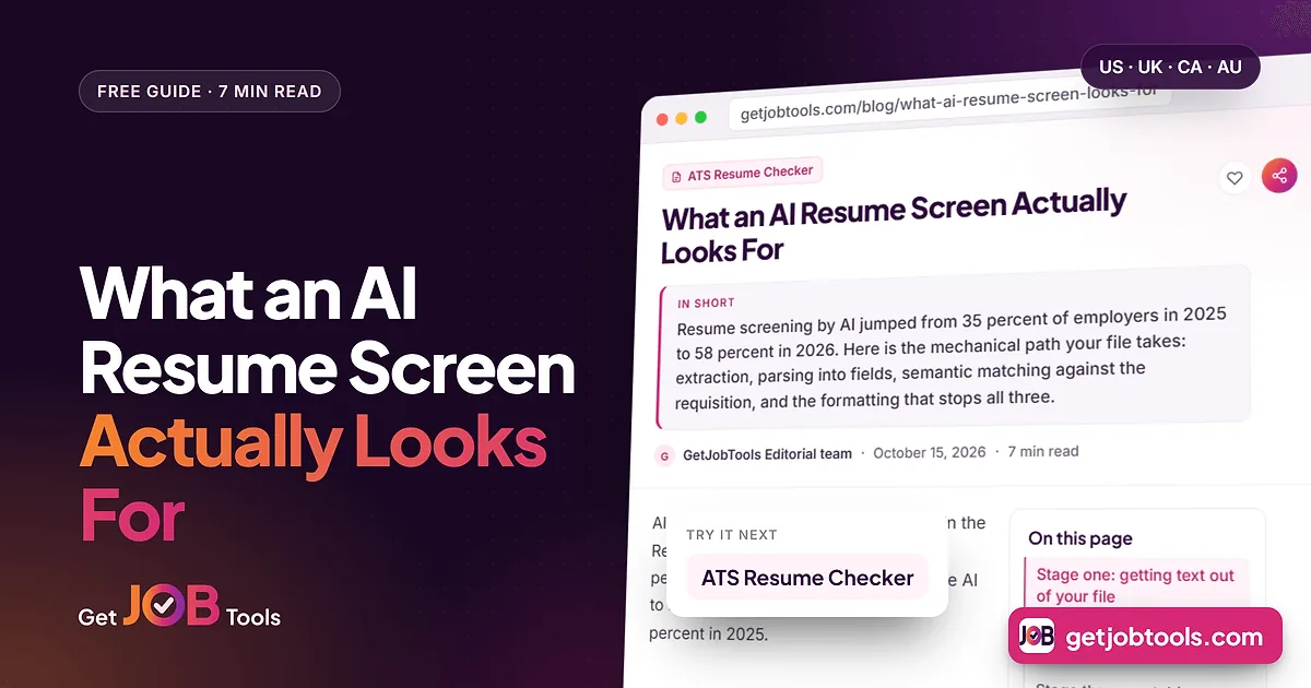 What an AI Resume Screen Actually Looks For