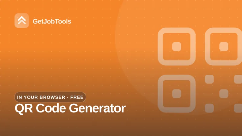 QR Code Generator – free browser tool on GetJobTools