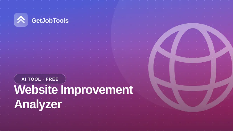 Website Improvement Analyzer – free AI tool on GetJobTools